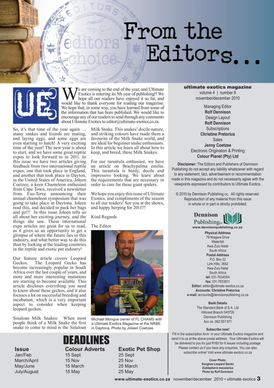 Ultimate Exotics Preview Pages