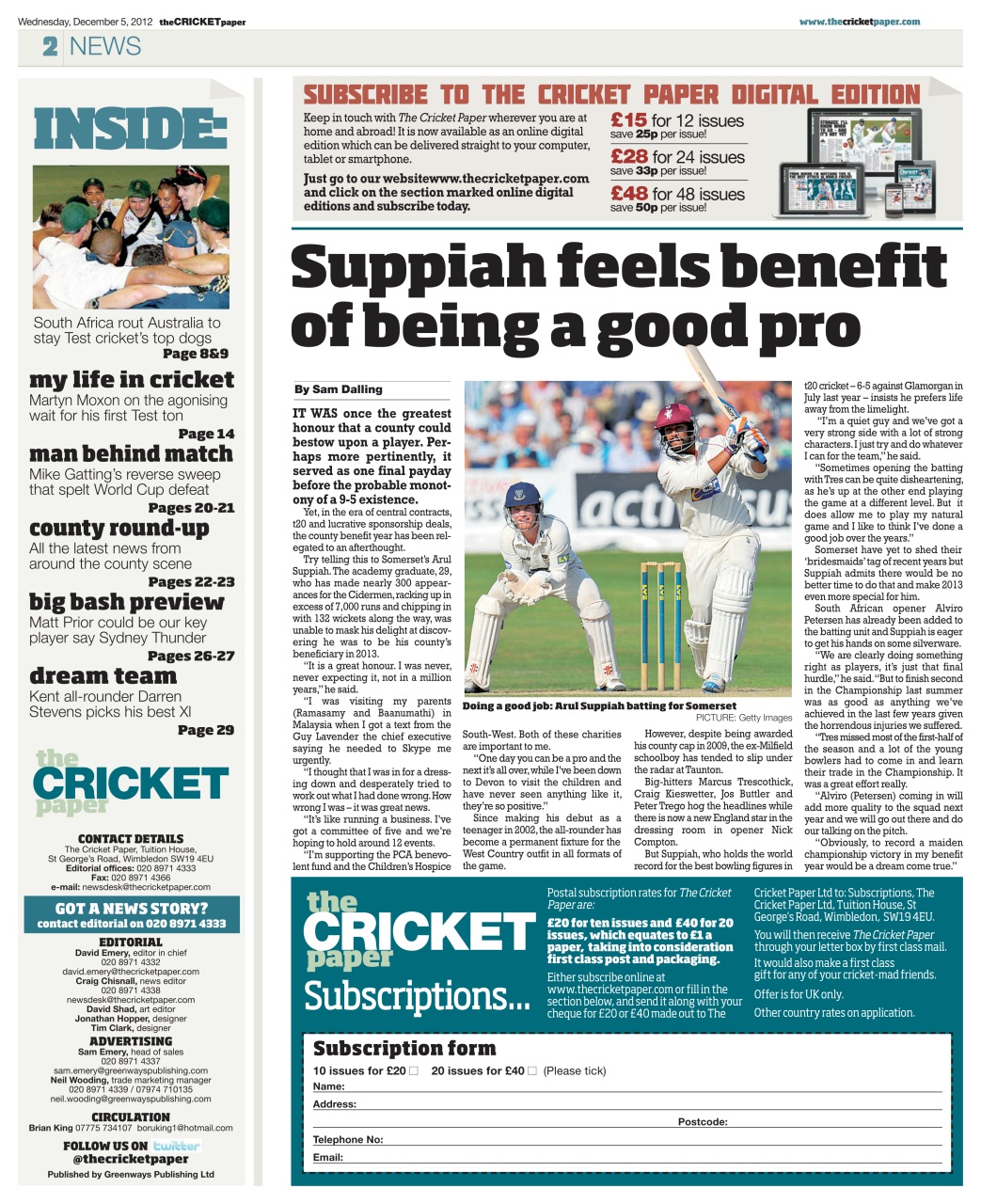 The Cricket Paper Preview Pages