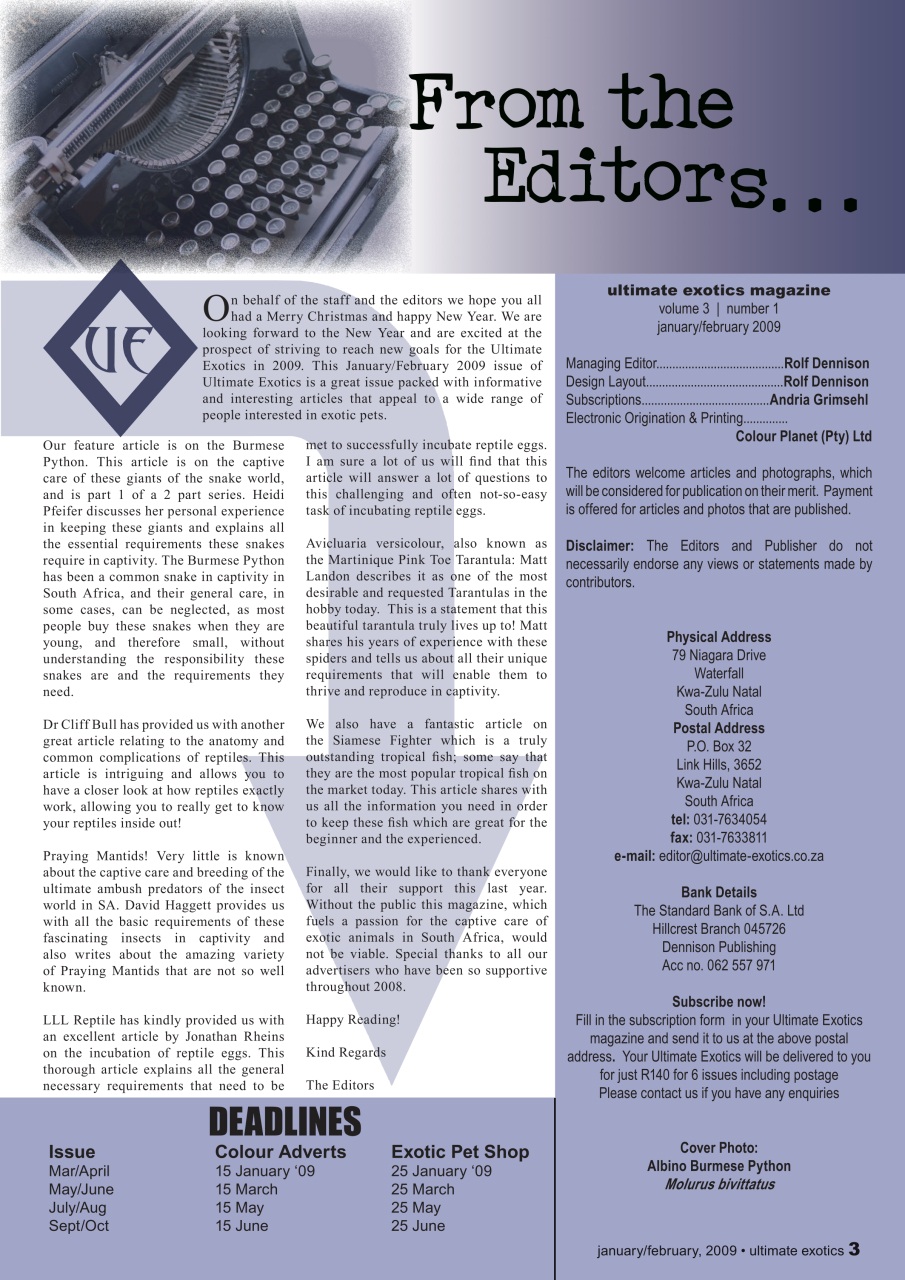 Ultimate Exotics Preview Pages