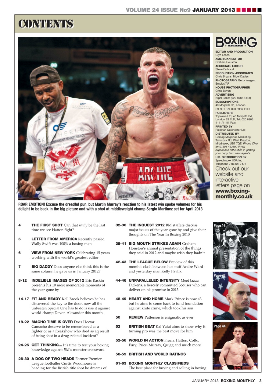 Boxing Monthly Preview Pages