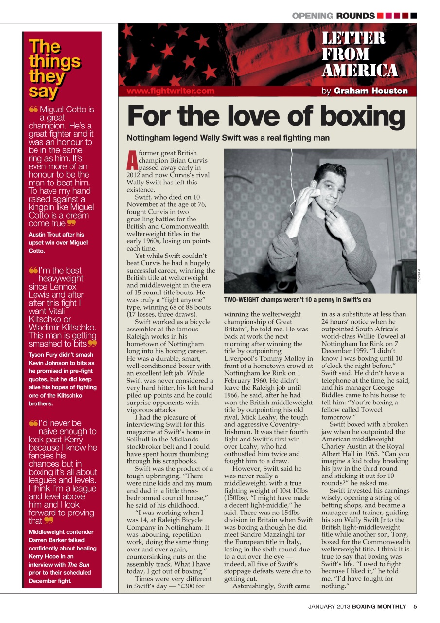 Boxing Monthly Preview Pages