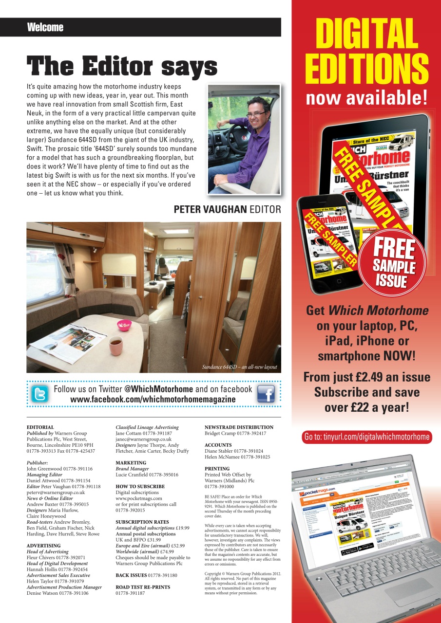 What Motorhome magazine Preview Pages