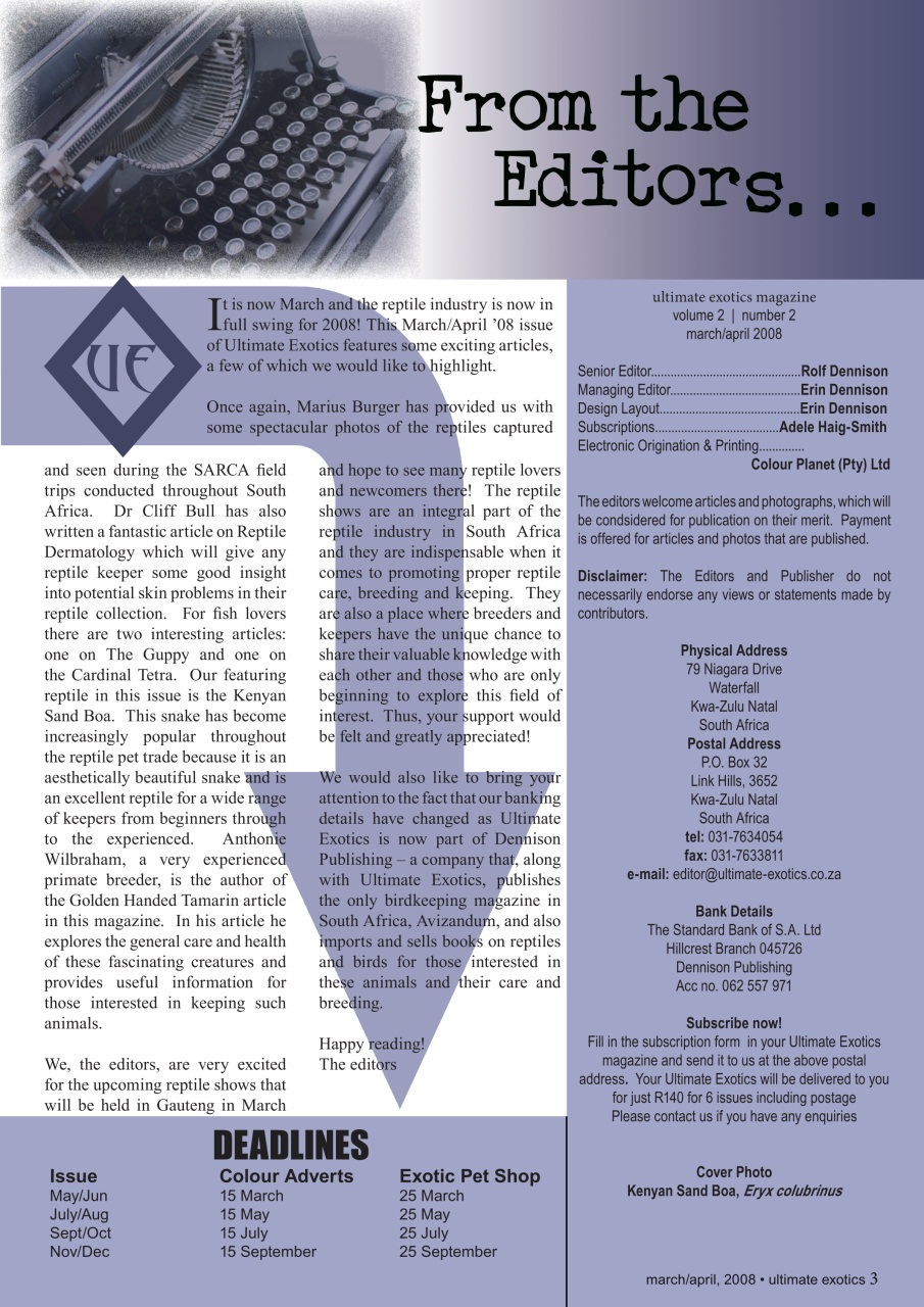 Ultimate Exotics Preview Pages