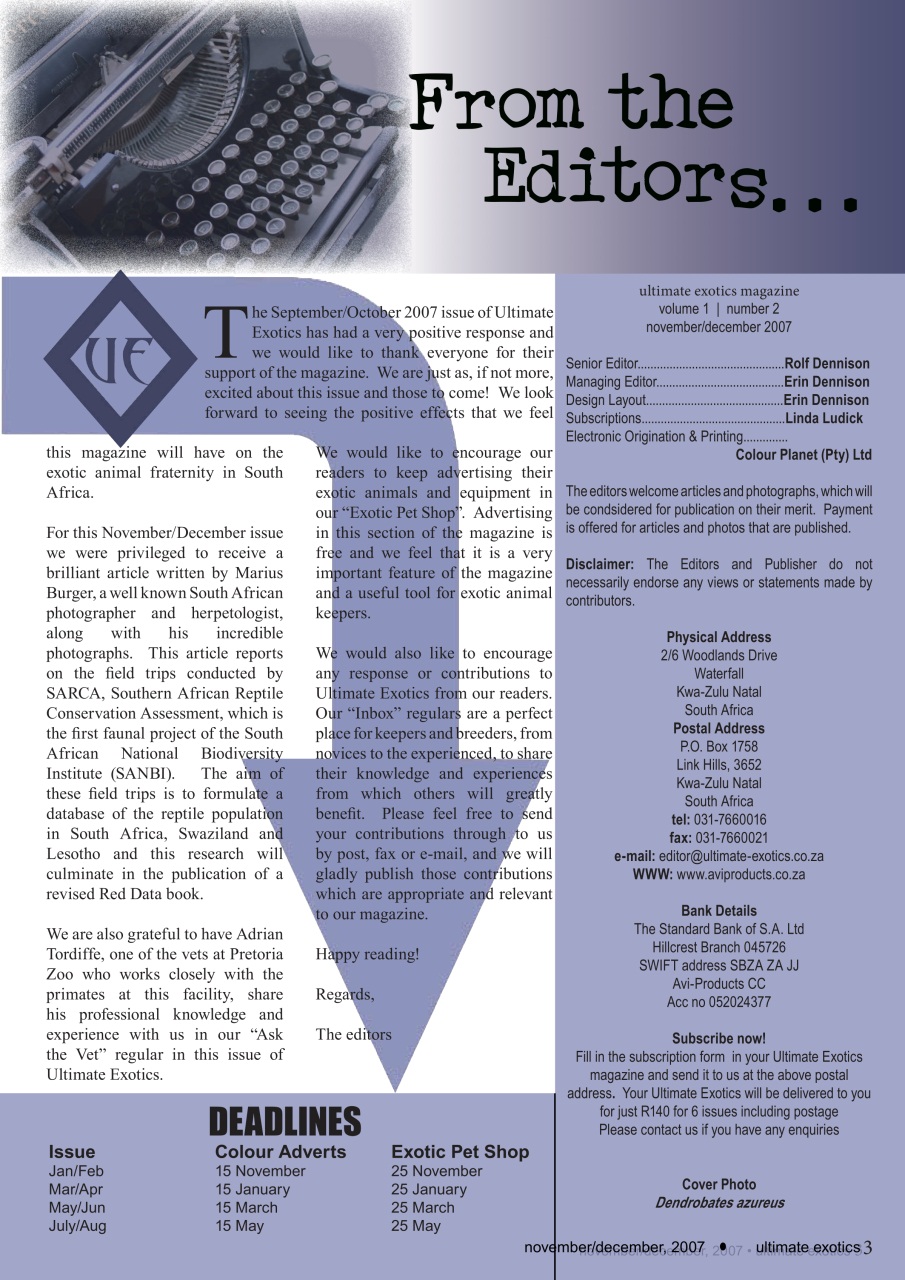 Ultimate Exotics Preview Pages