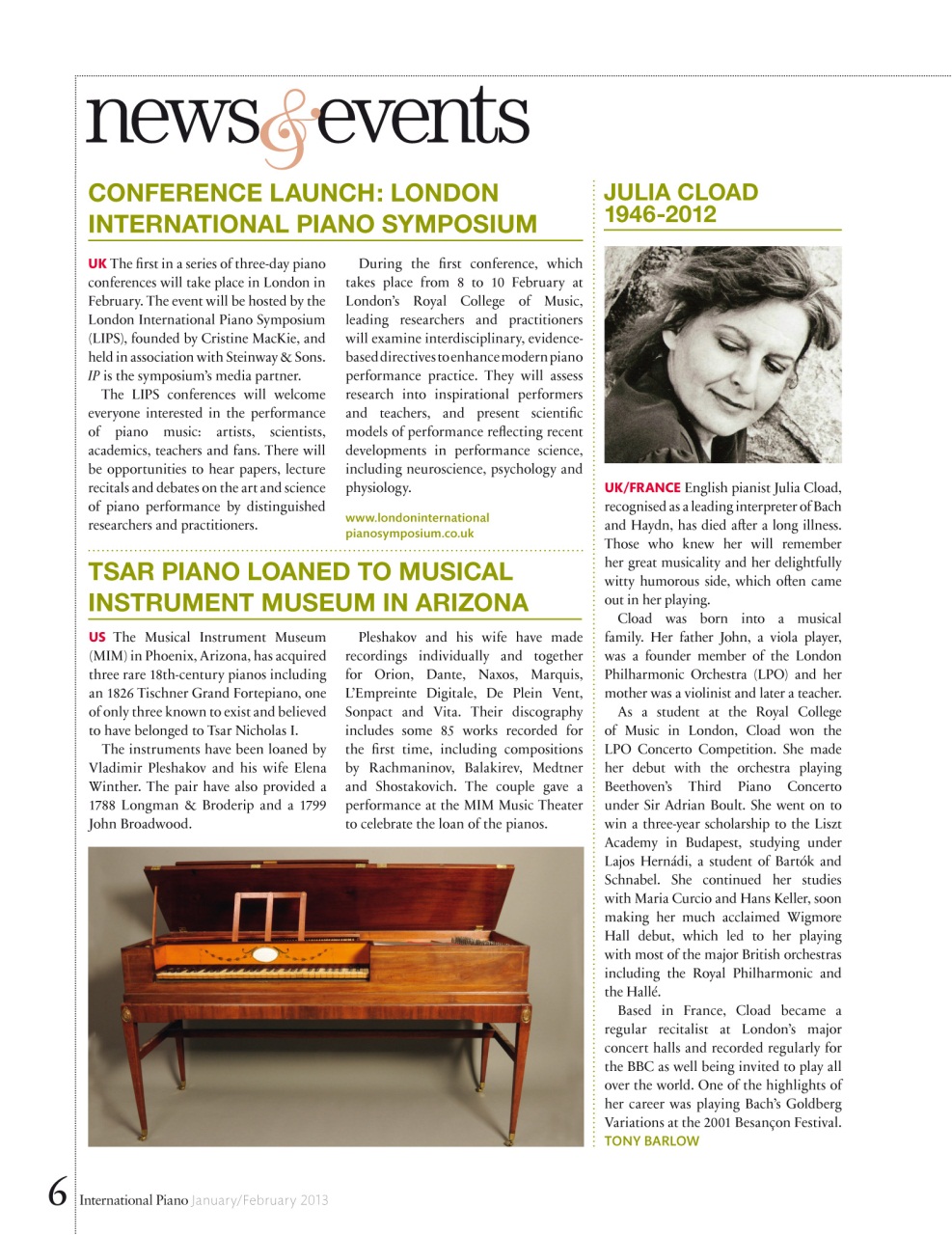 International Piano Preview Pages