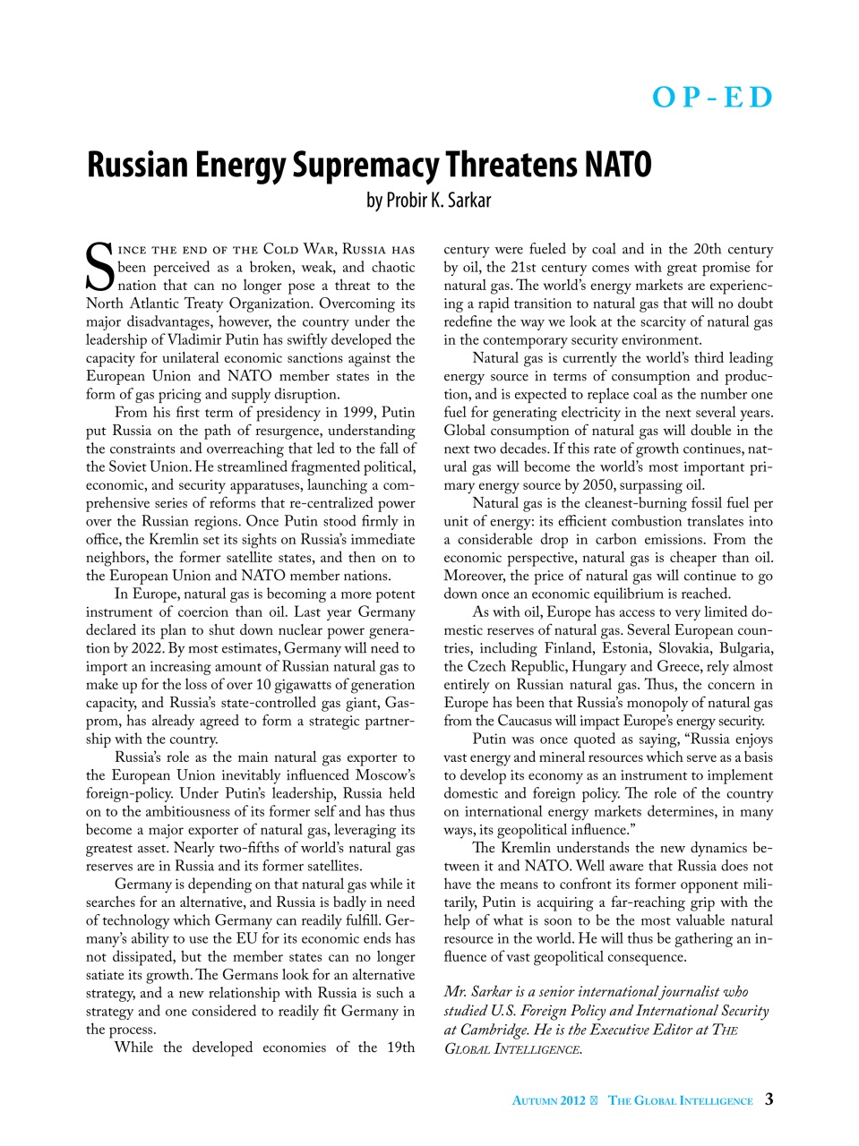 The Global Intelligence Preview Pages