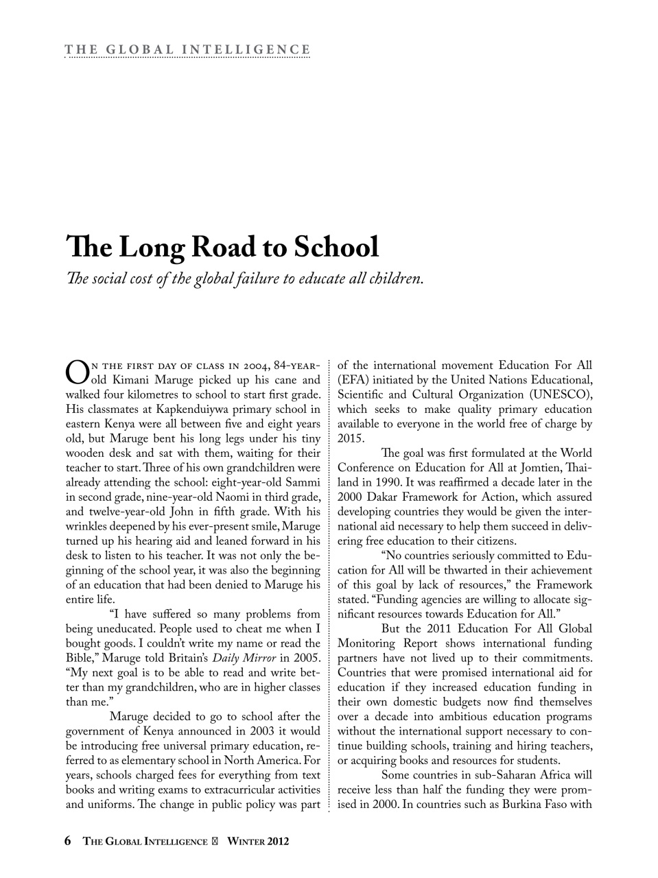 The Global Intelligence Preview Pages