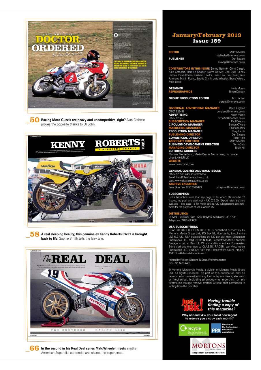 Classic Racer Preview Pages
