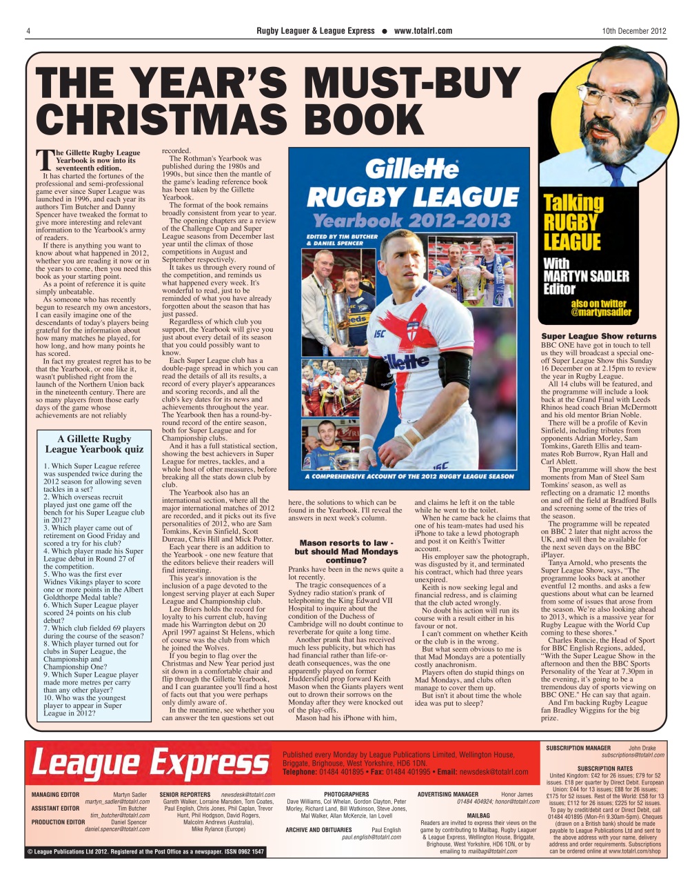 League Express Preview Pages