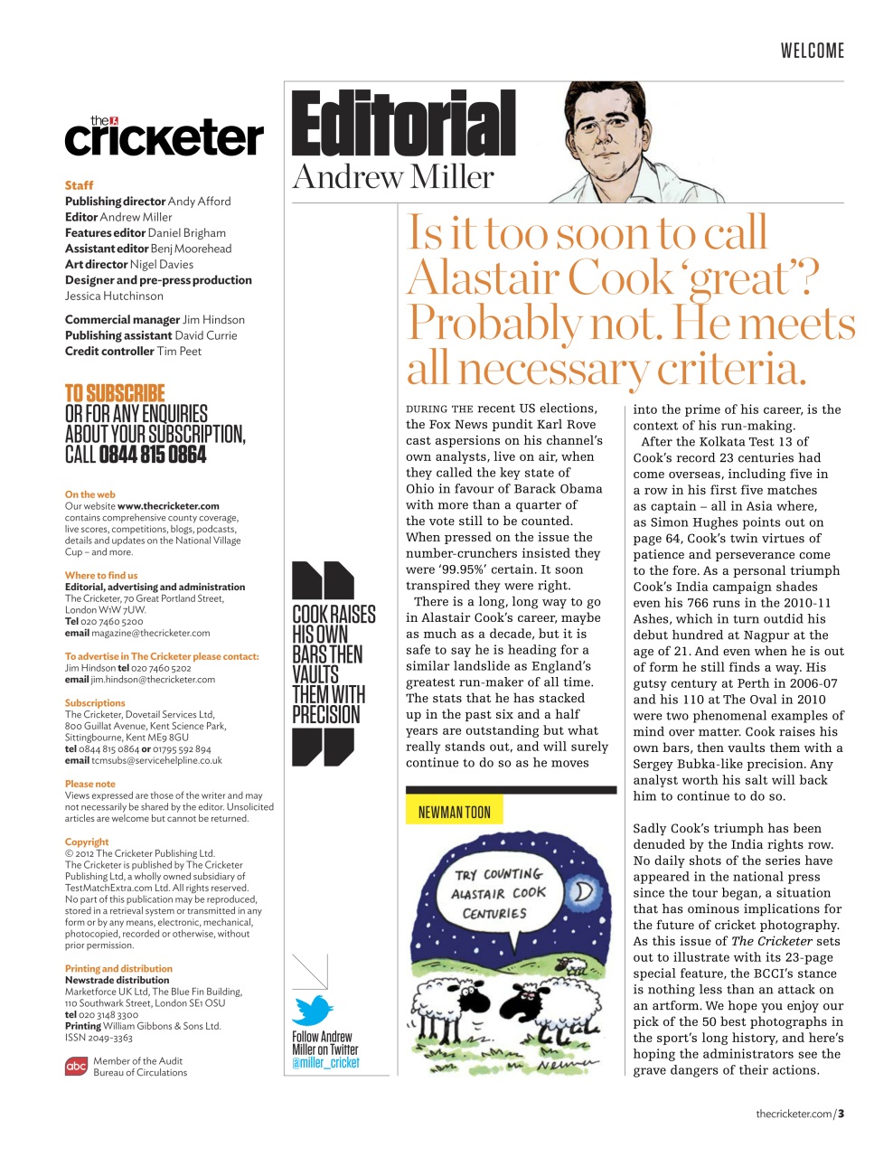 The Cricketer Magazine Preview Pages