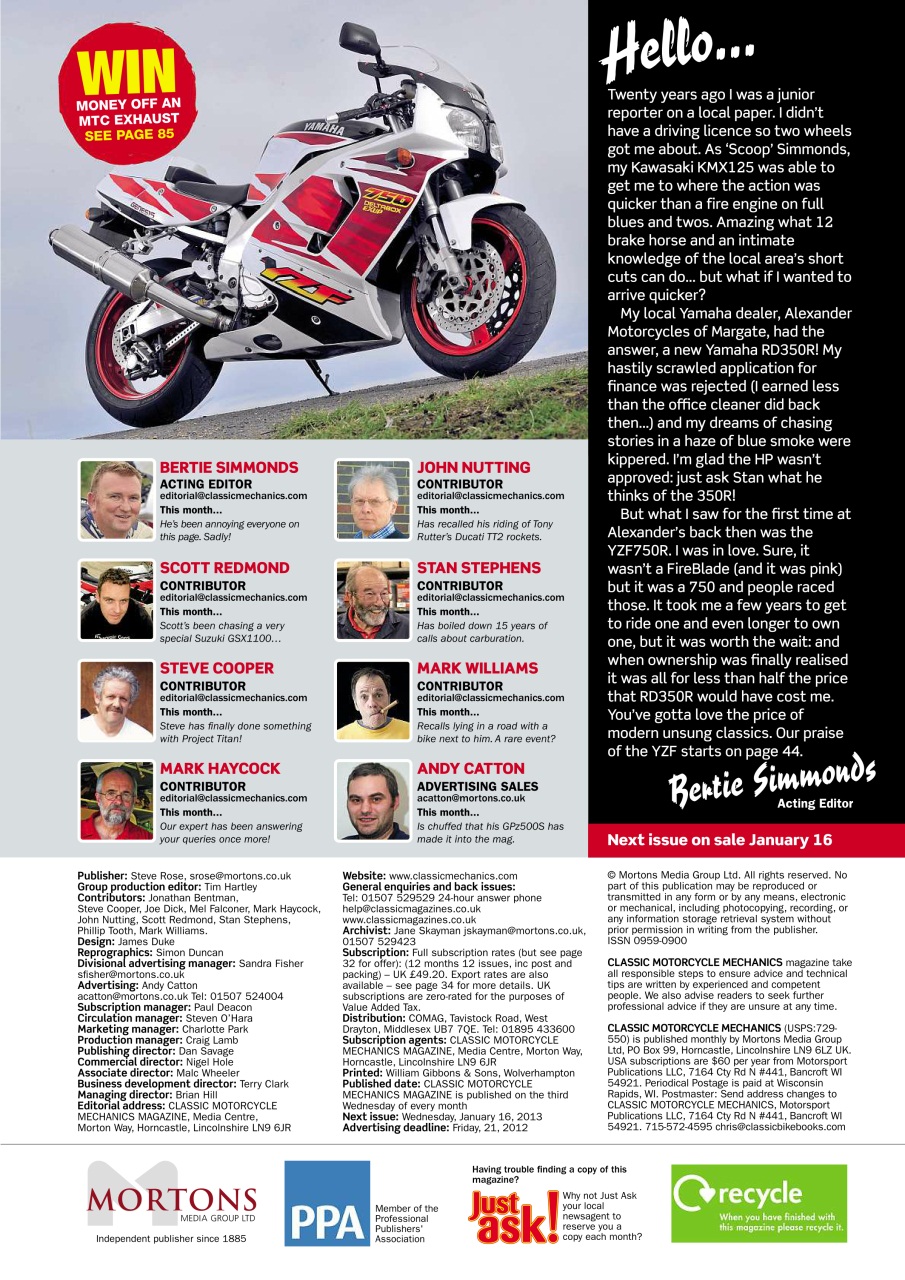 Classic Motorcycle Mechanics Preview Pages