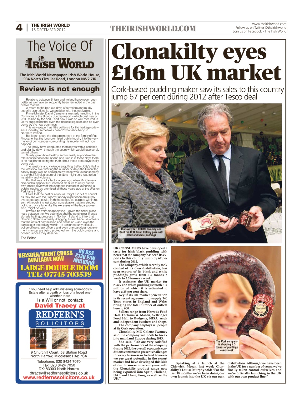 Irish World Preview Pages