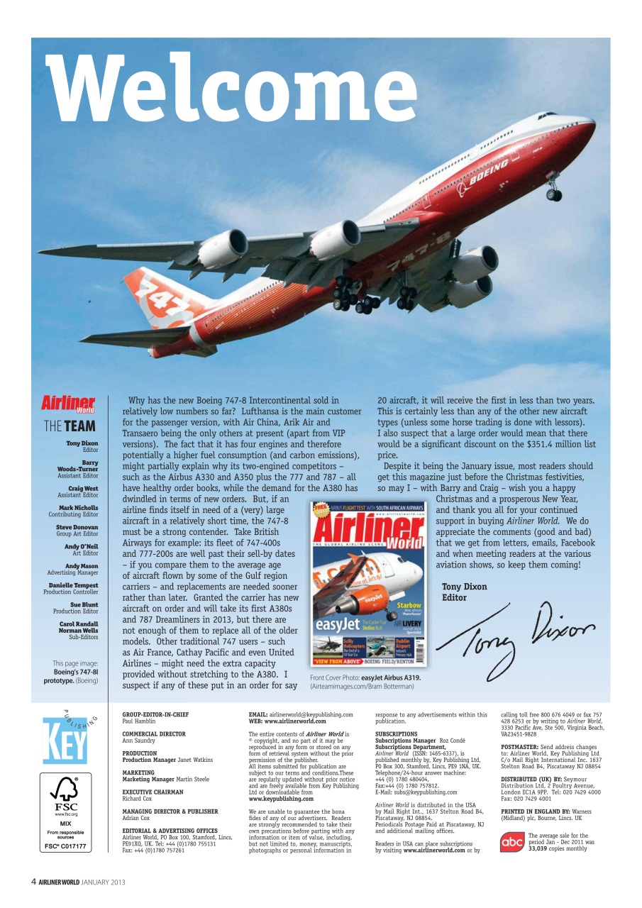 Airliner World Preview Pages