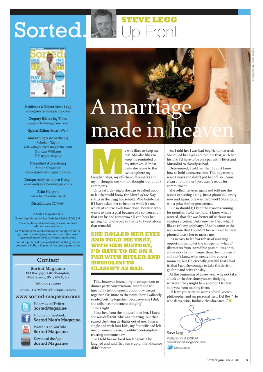 Sorted Magazine – The men's mag with morals Preview Pages