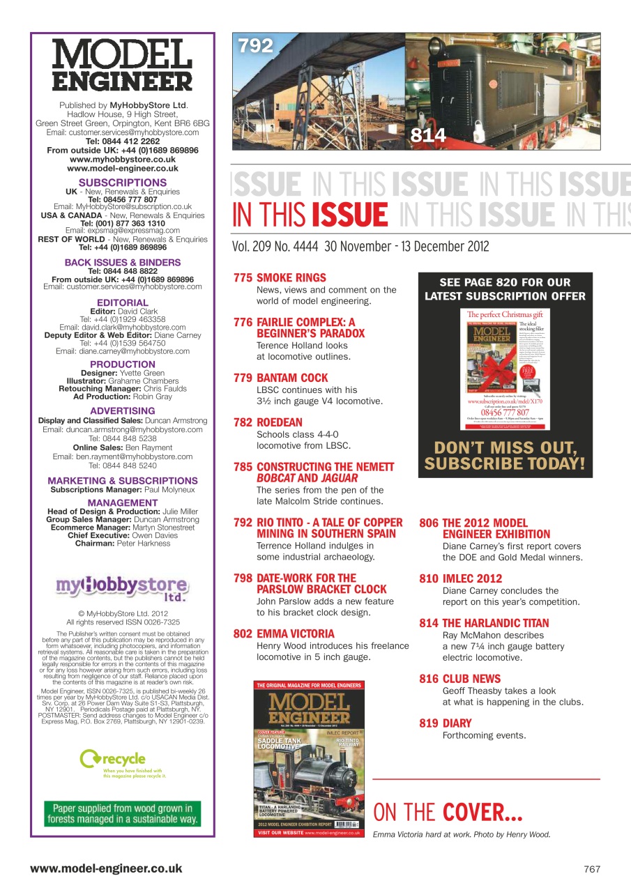 Model Engineer Preview Pages