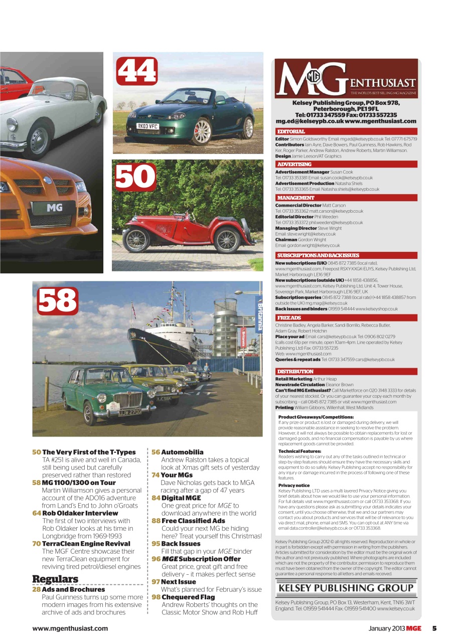 MG Enthusiast Preview Pages