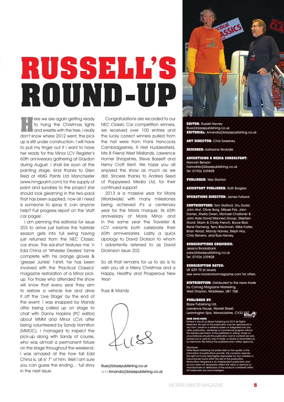 Morris Minor Magazine Preview Pages