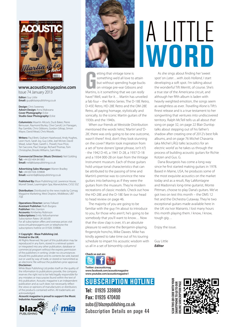 Acoustic Preview Pages