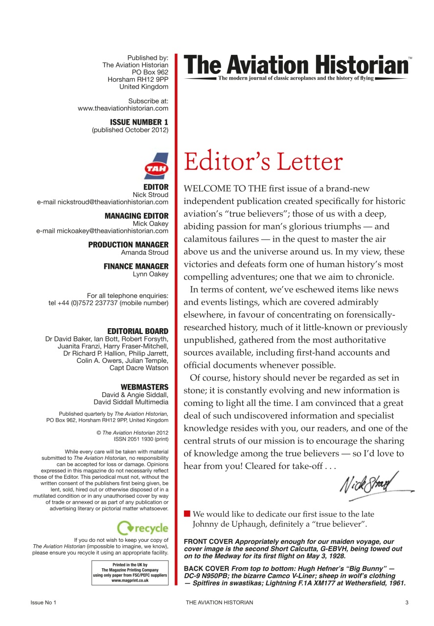 The Aviation Historian Magazine Preview Pages