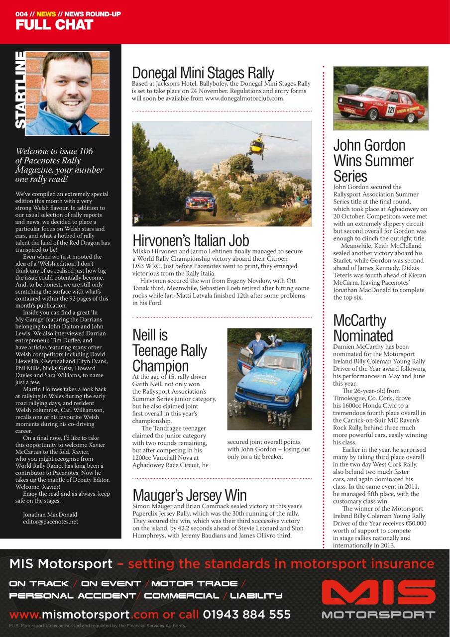 Pacenotes Rally magazine Preview Pages