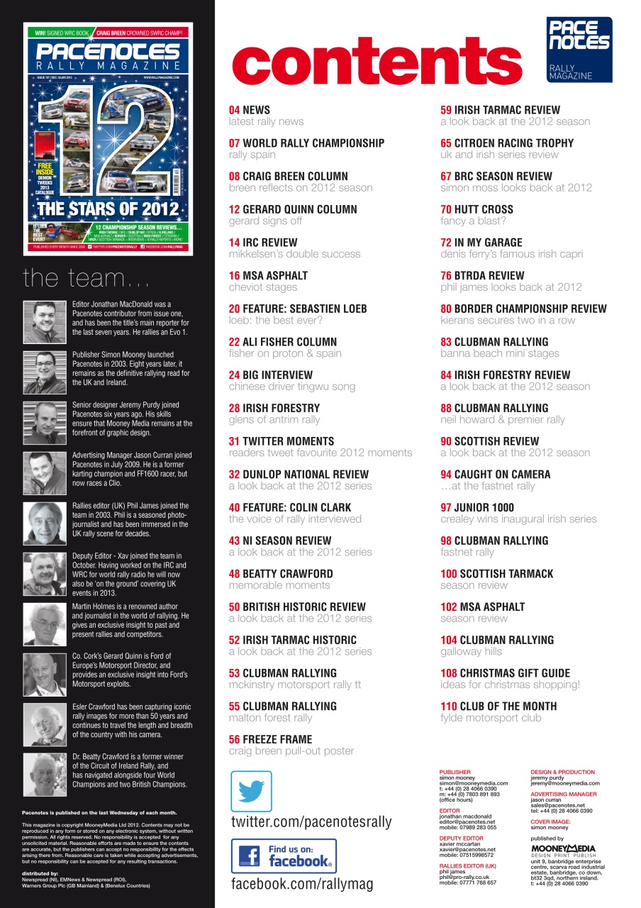 Pacenotes Rally magazine Preview Pages