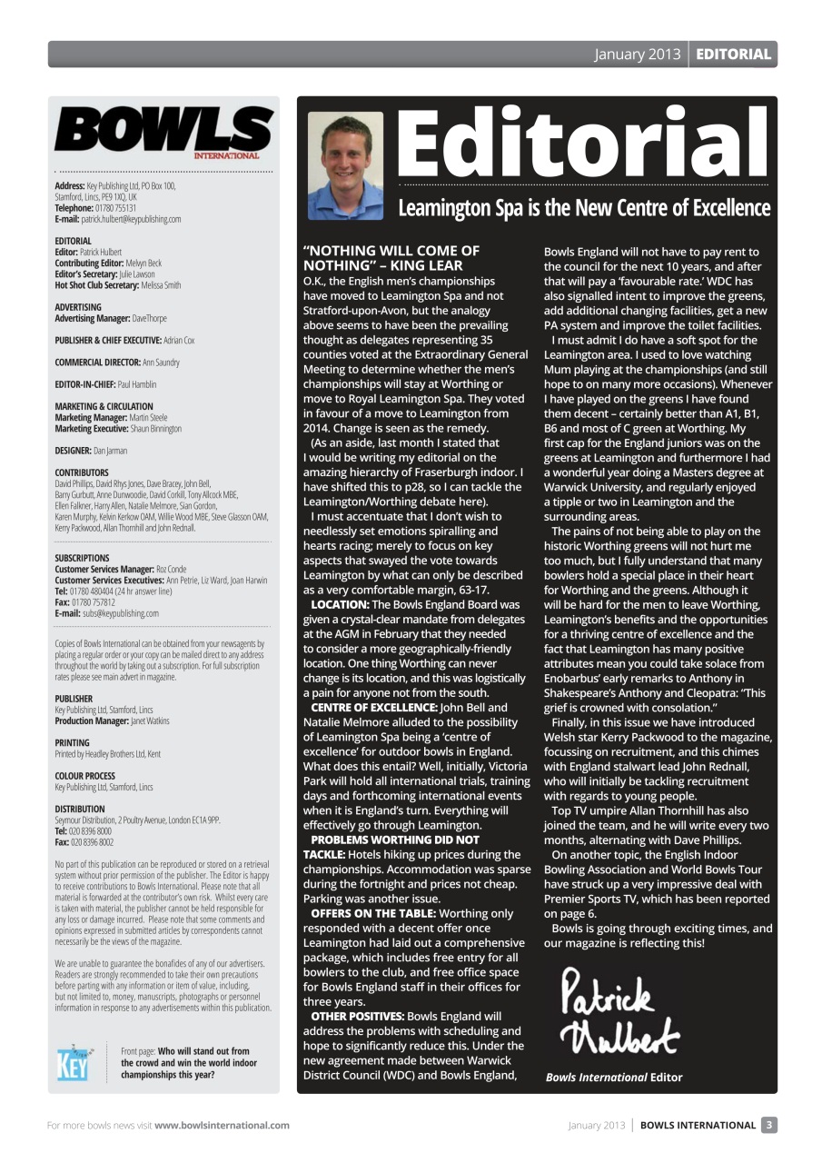 Bowls International Preview Pages