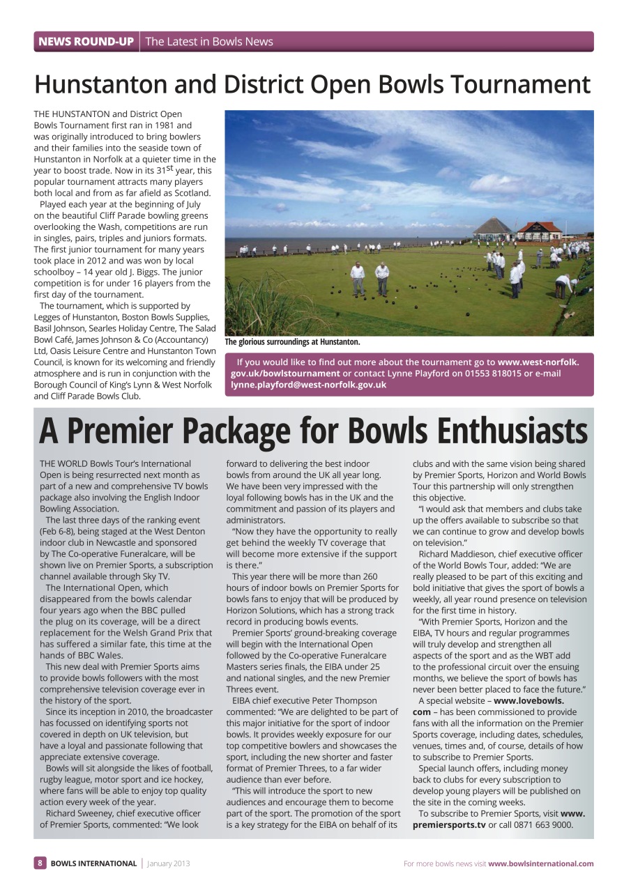 Bowls International Preview Pages