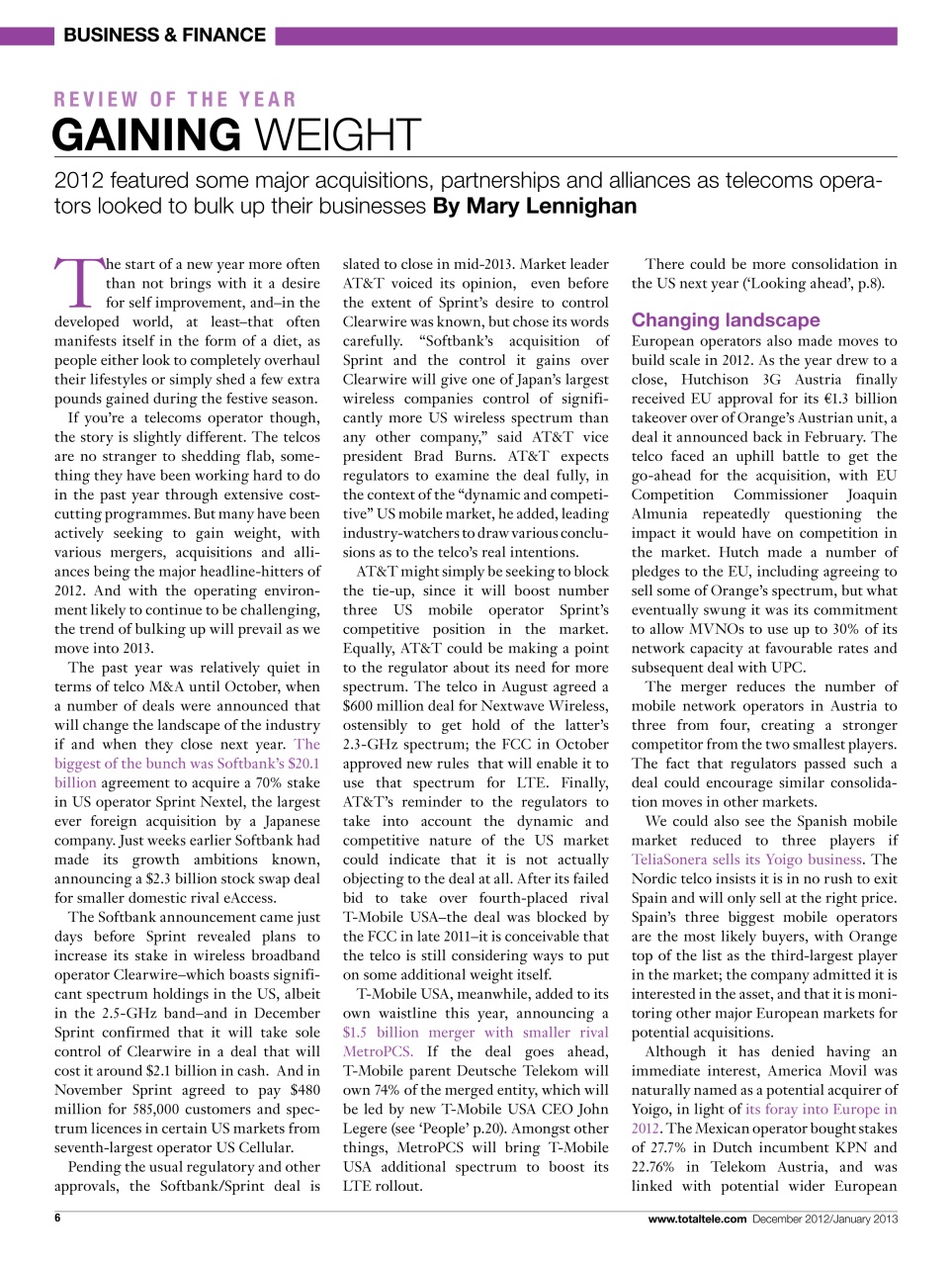 Total Telecom Preview Pages