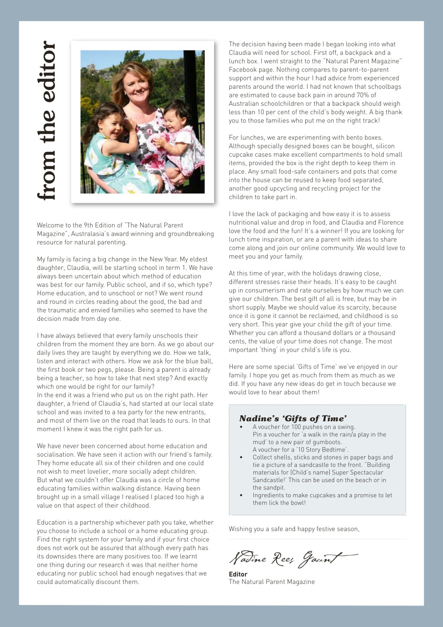 The Natural Parent Magazine Preview Pages