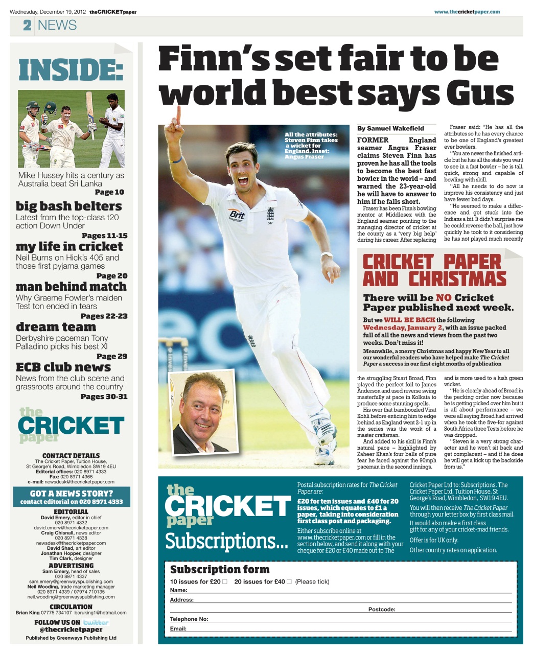 The Cricket Paper Preview Pages