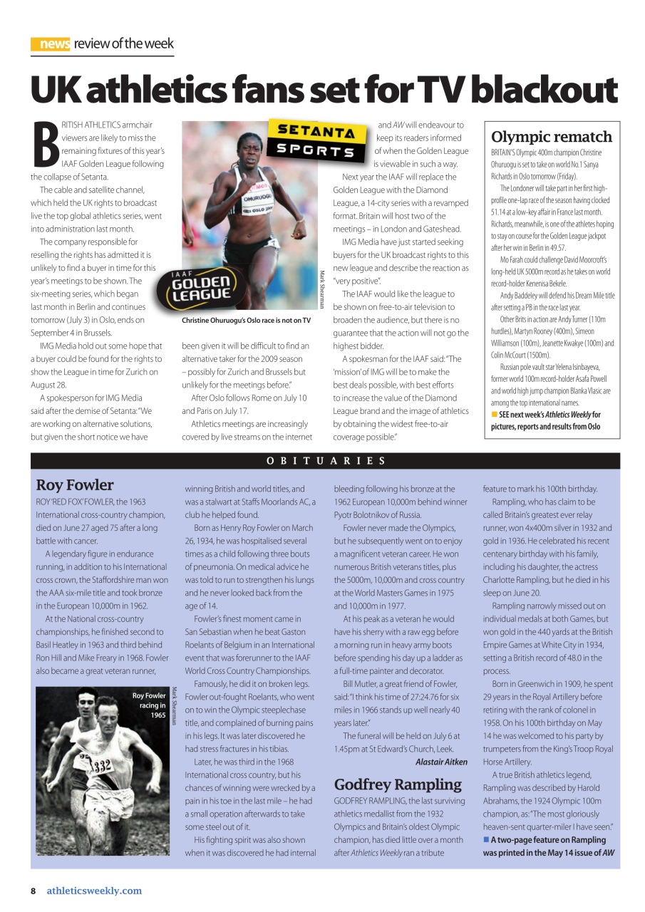 AW – Athletics Weekly Magazine Preview Pages