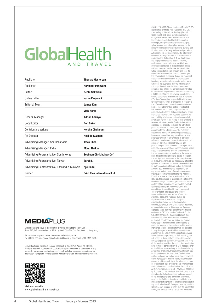 Global Health and Travel Preview Pages