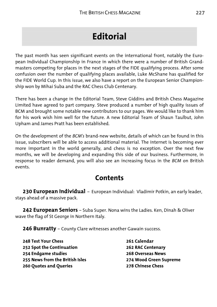 British Chess Magazine Preview Pages