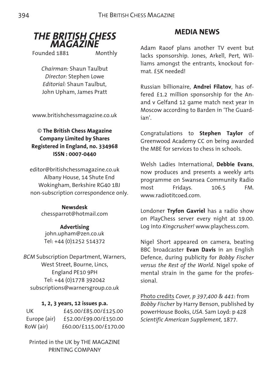 British Chess Magazine Preview Pages
