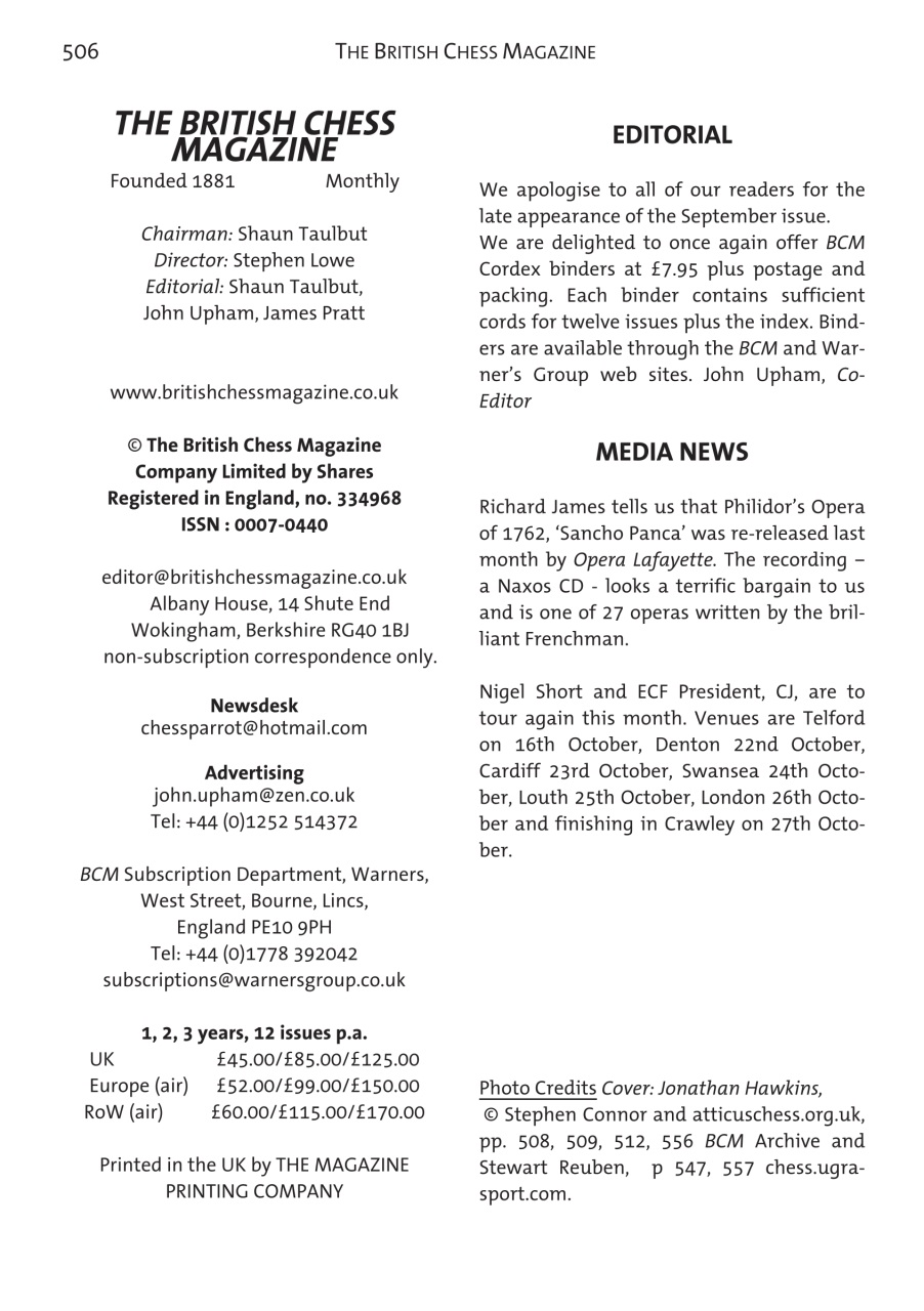 British Chess Magazine Preview Pages