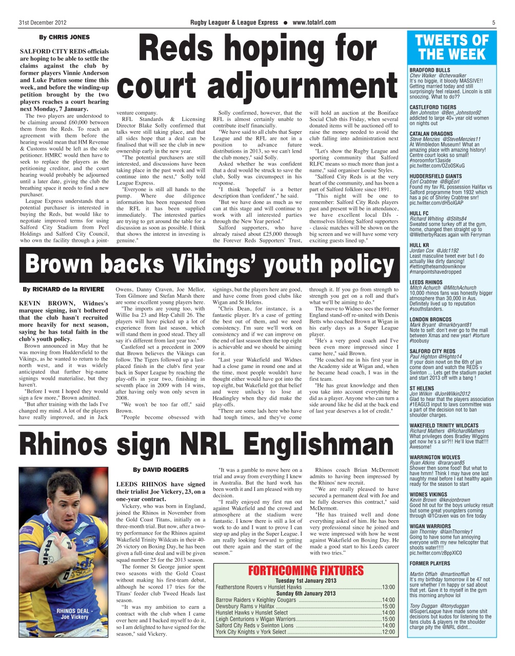League Express Preview Pages