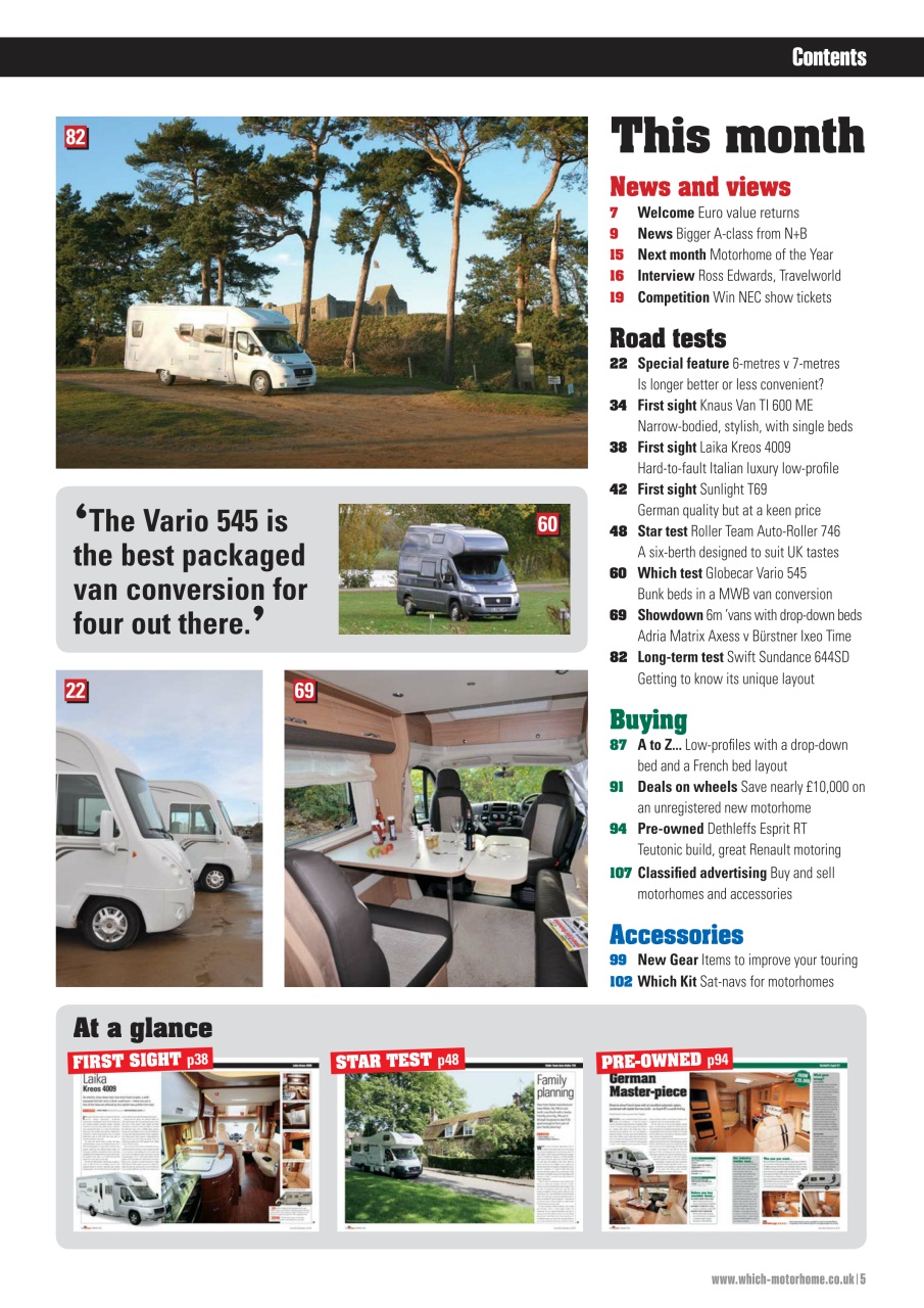 What Motorhome magazine Preview Pages