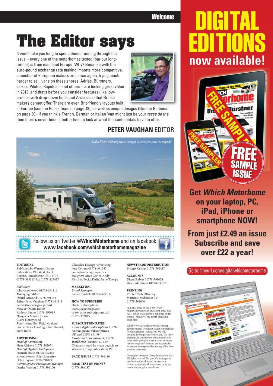 What Motorhome magazine Preview Pages