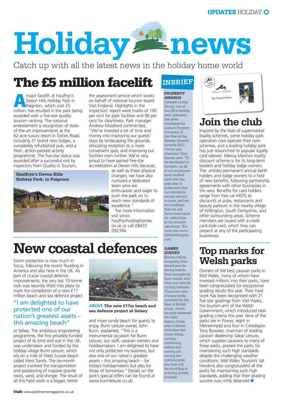 Park Home & Holiday Living Preview Pages