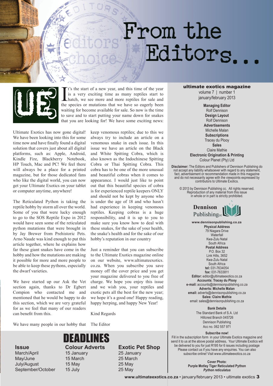 Ultimate Exotics Preview Pages