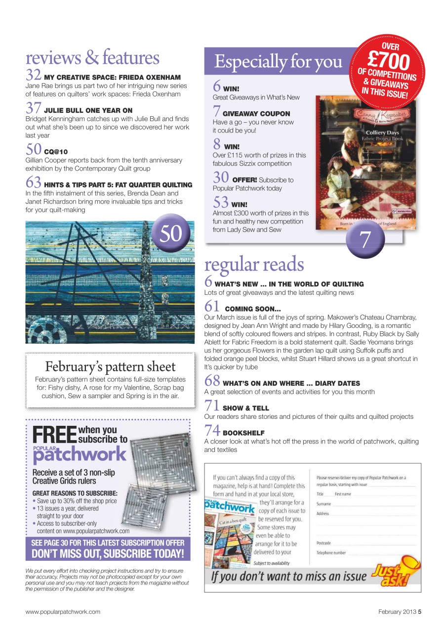 Popular Patchwork Magazine Preview Pages