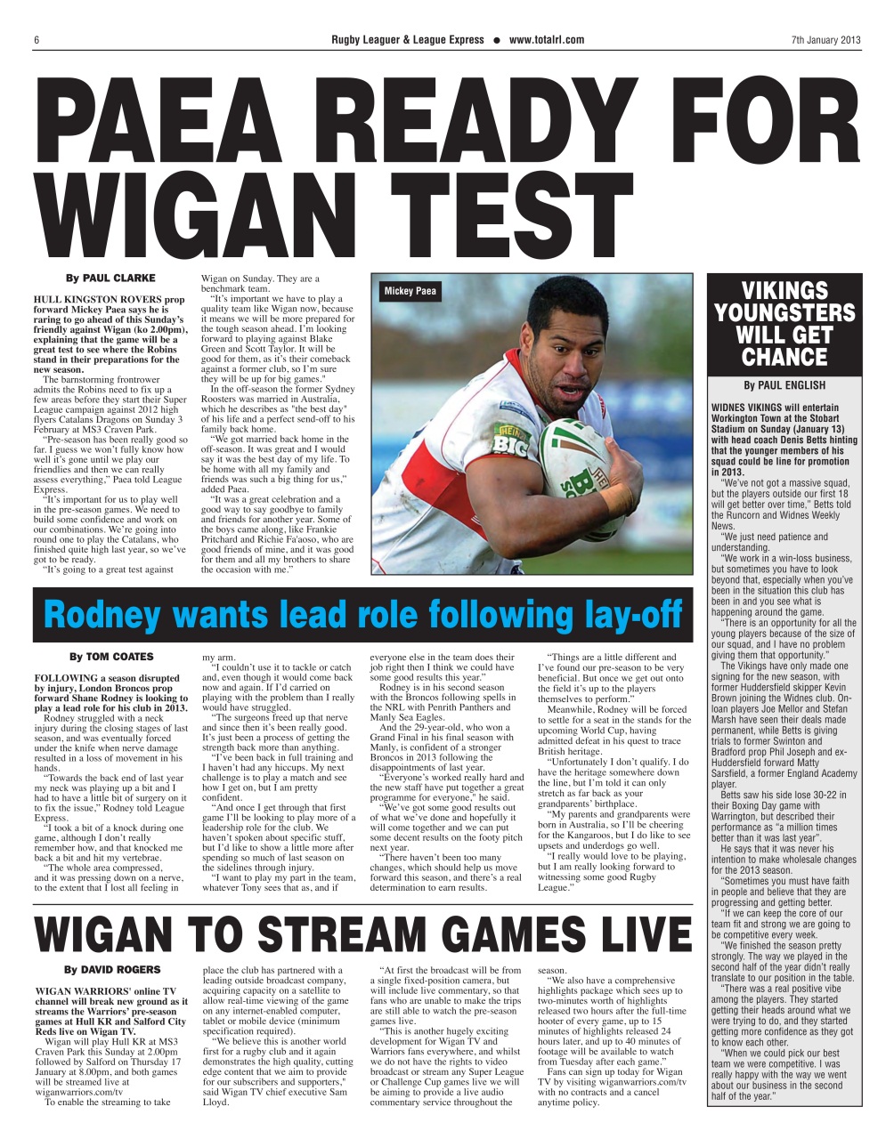 League Express Preview Pages