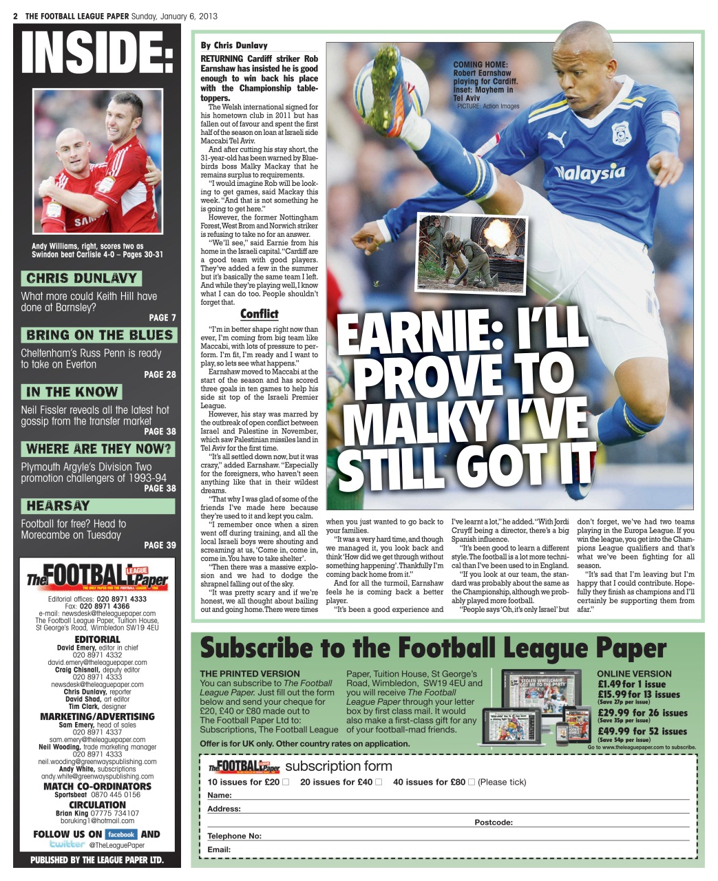 The Football League Paper Preview Pages