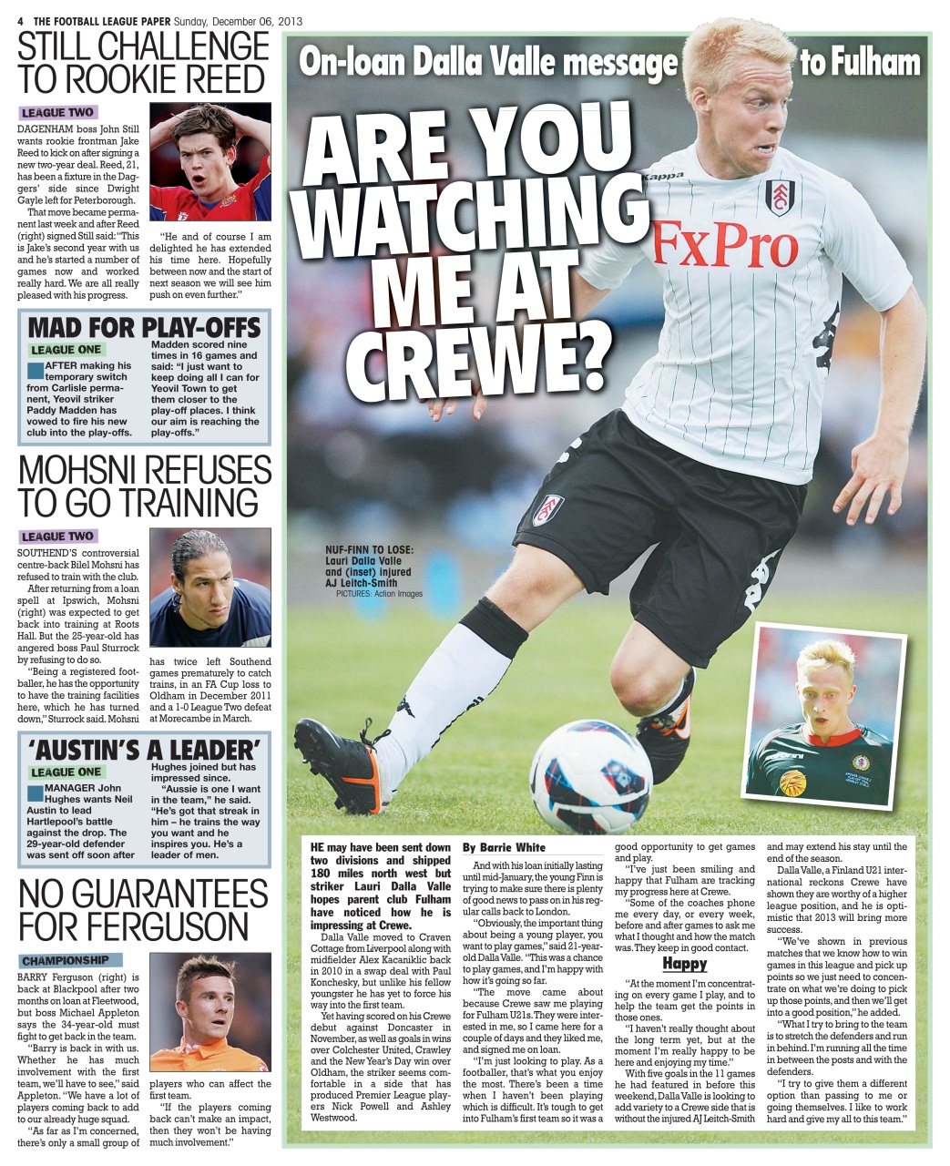 The Football League Paper Preview Pages
