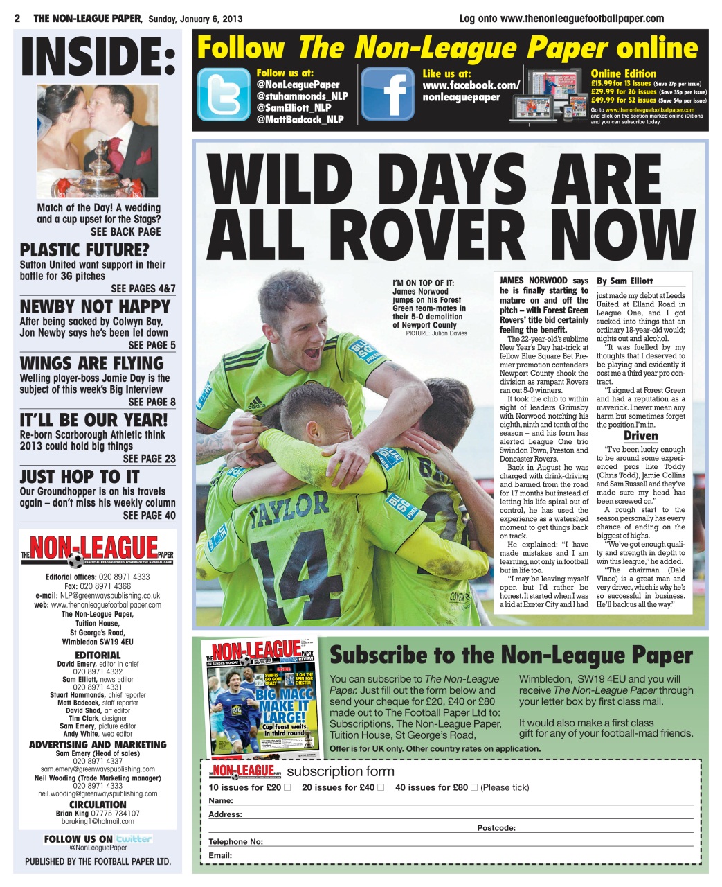 The Non-League Football Paper Preview Pages