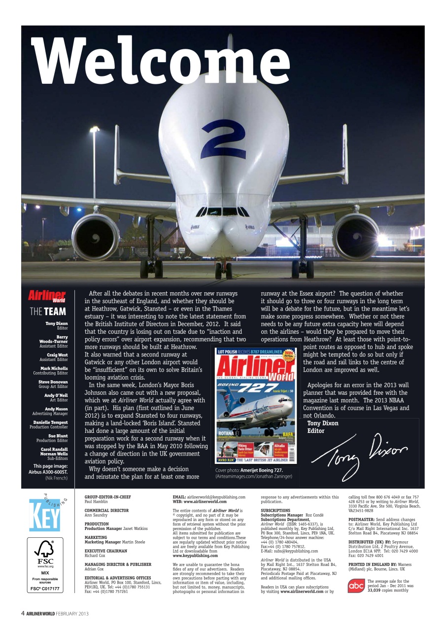 Airliner World Preview Pages