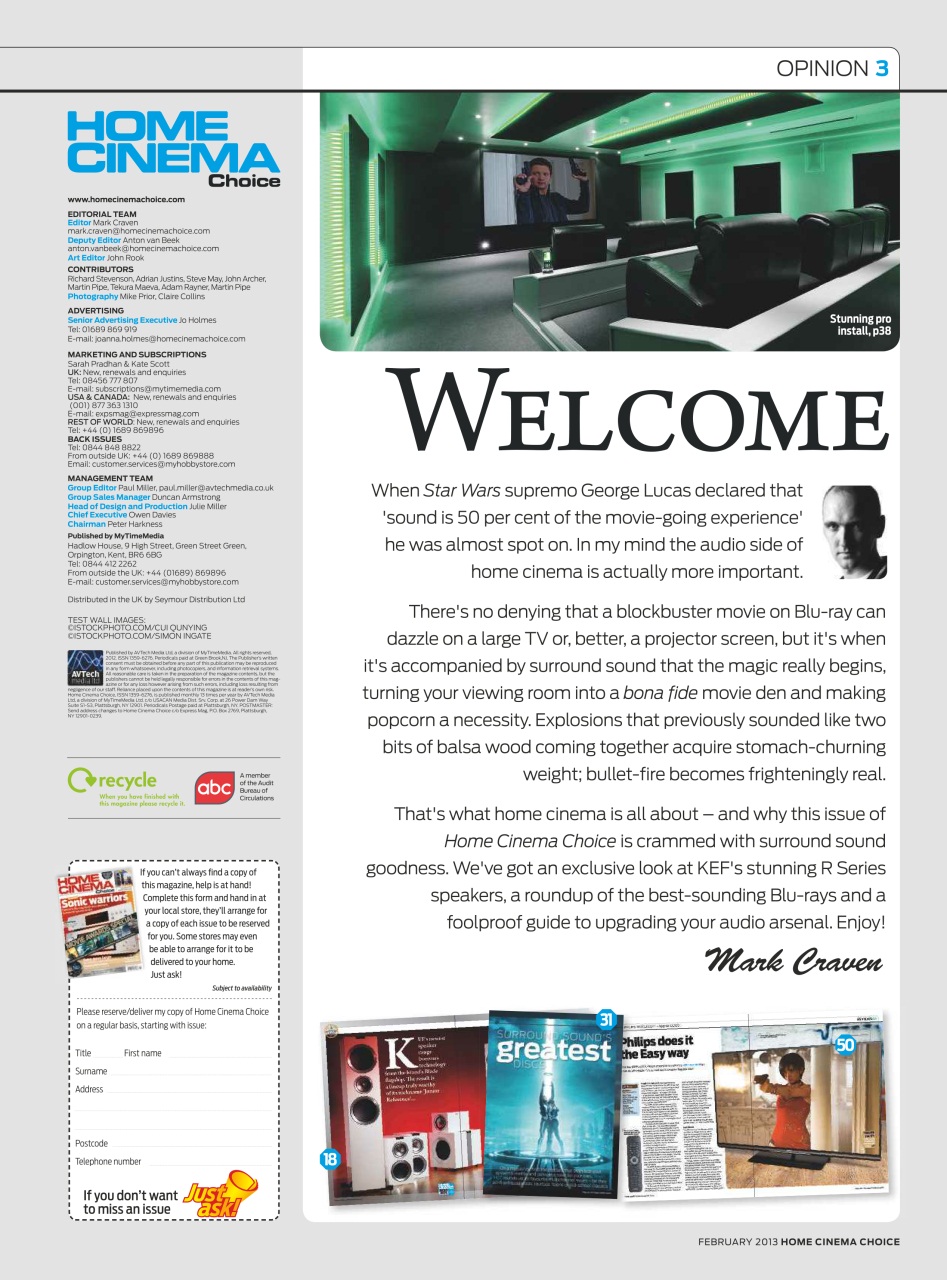 Home Cinema Choice Preview Pages