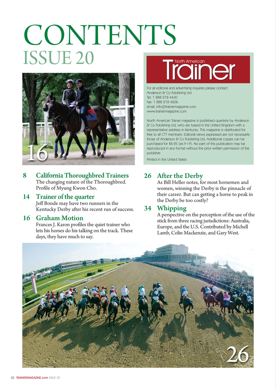 North American Trainer Magazine - horse racing Preview Pages
