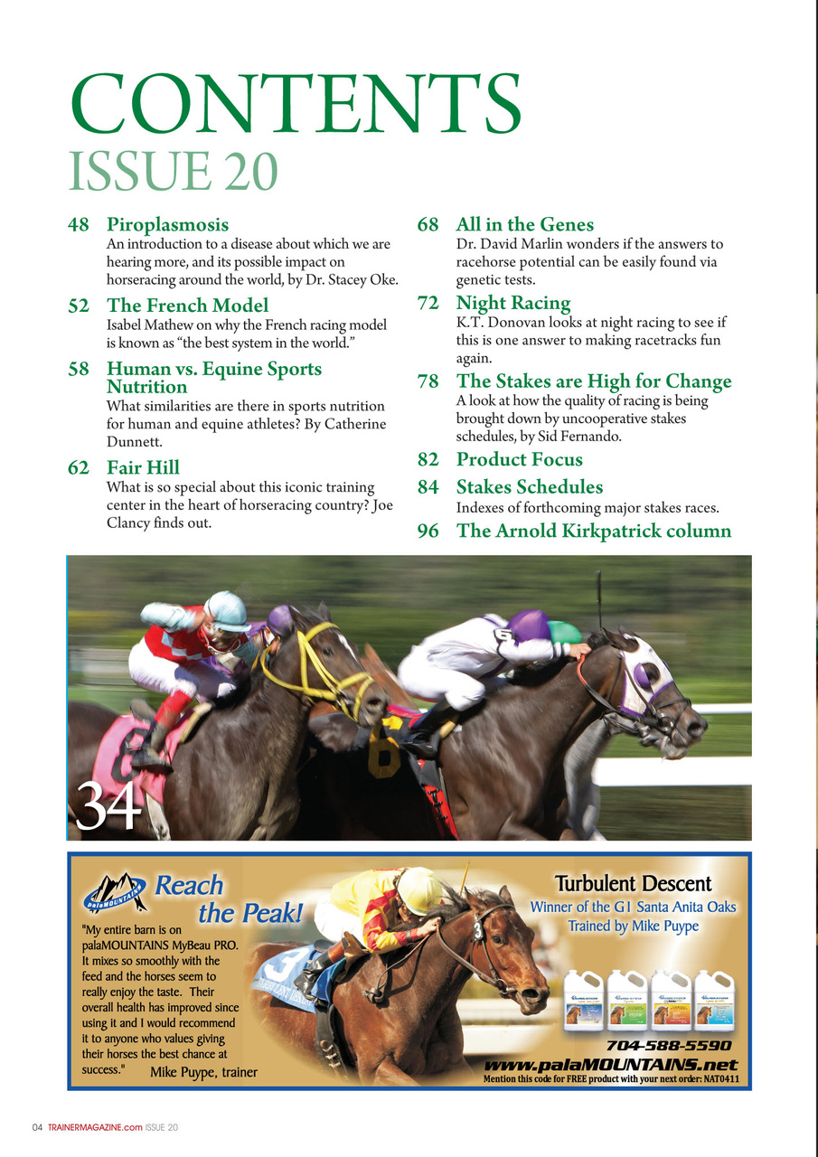 North American Trainer Magazine - horse racing Preview Pages
