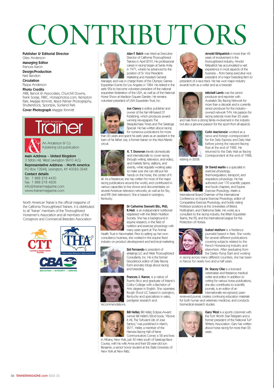 North American Trainer Magazine - horse racing Preview Pages